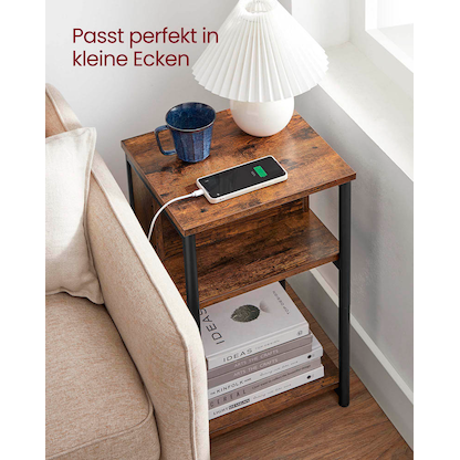 Artikelbild 6 für VASAGLE Beistelltisch rechteckig Spanplatte braun 34,0 x 30,0 x 58,0 cm, 1 St., Artikelnummer 290399