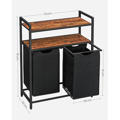 Artikelbild 12 für VASAGLE Wäschesortierer braun, schwarz, 1 St., Artikelnummer 438576