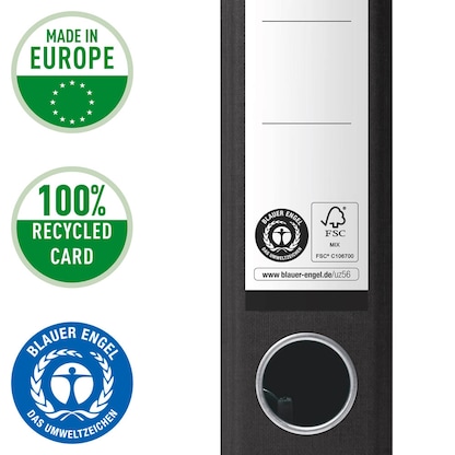 Artikelbild 6 für VON LEITZ Ordner grün mamoriert Karton 5,0 cm DIN A4, 1 St., Artikelnummer 635619