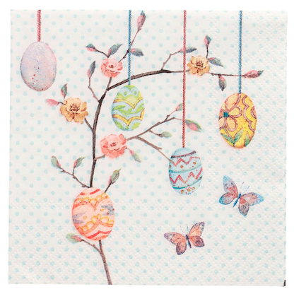Artikelbild für PAPSTAR Servietten Easter Branch Ostereier 20 St., Artikelnummer 696009