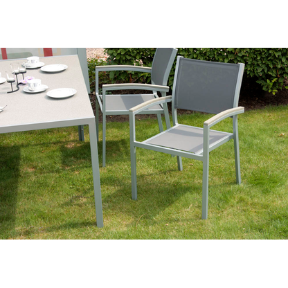 Artikelbild 6 für Garden Pleasure Gartenstühle mit Armlehnen GRACE grau, Metall, 4 St., Artikelnummer 285488