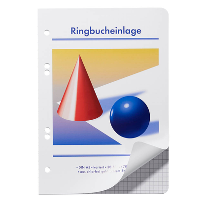 Artikelbild 2 für Ringbucheinlagen Kugel und Kegel A5 kariert, 50 Blätter, 10 Satz, Artikelnummer 426106
