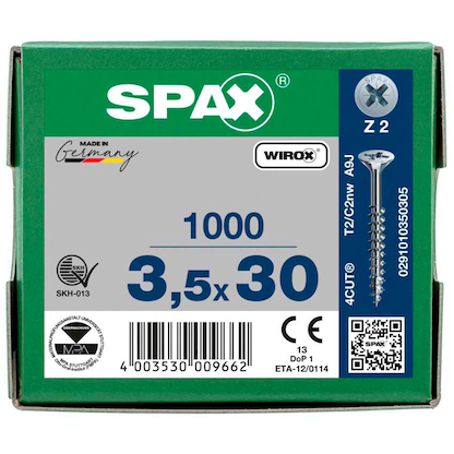 Artikelbild 8 für SPAX® Universalschrauben Z2 Senkkopf WIROX 0291010350305 3,5 mm x 30 mm, 1.000 St., Artikelnummer 394567