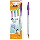 Artikelbild 1 für BIC Kugelschreiber Cristal Fun transparent, Schreibfarbe: farbsortiert, 4 St., Artikelnummer 500337