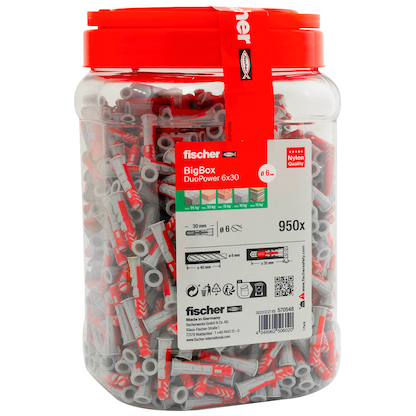 Artikelbild für fischer BigBox - DuoPower 6x30 570548 Universaldübel Ø 6 mm x 30 mm, 950 St., Artikelnummer 480687
