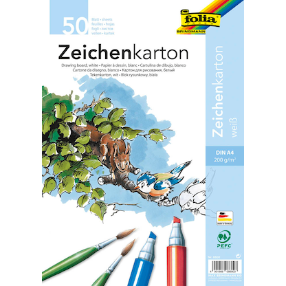 Artikelbild für folia Zeichenkarton DIN A4 200 g/qm, 50 Blatt, 50 Blatt, Artikelnummer 479152