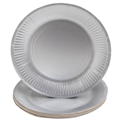 Artikelbild 2 für PROnappe Pappteller silber Ø 23,0 cm, 10 St., Artikelnummer 345839