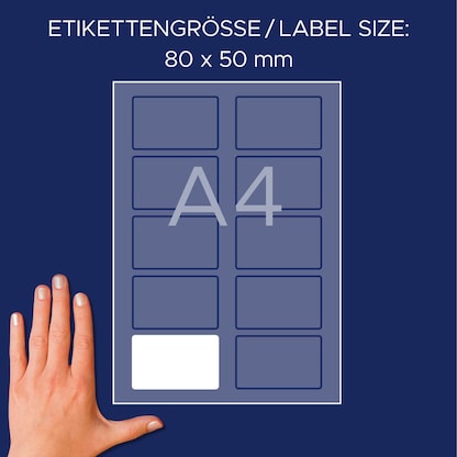 Artikelbild 6 für AVERY Zweckform Namensetiketten J4785-20 weiß 80,0 x 50,0 mm, 20 Blatt, Artikelnummer 563027