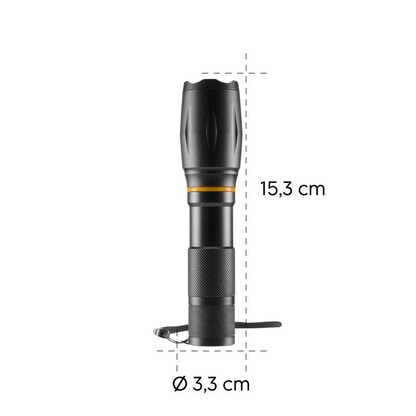 Artikelbild 3 für hama W200 LED Taschenlampe schwarz 15,3 cm, bis zu 200 Lumen, 1 St., Artikelnummer 776829