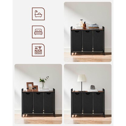 Artikelbild 9 für VASAGLE Wäschesortierer braun, schwarz, 1 St., Artikelnummer 438618