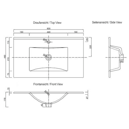 Artikelbild 3 für VCM my bath Badmöbel-Set 3-teilig Schubo 914358 schwarz 80,0 x 46,0 x 86,0 cm, Artikelnummer 389054