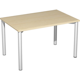 Artikelbild 1 für geramöbel Flex Schreibtisch ahorn, silber rechteckig, 4-Fuß-Gestell silber 120,0 x 80,0 cm, Artikelnummer 880361