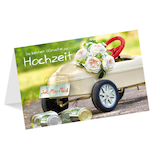Artikelbild 1 für LUMA Glückwunschkarte Hochzeit Auto mit Dosen LU1820 DIN B6, 1 St., Artikelnummer 798383