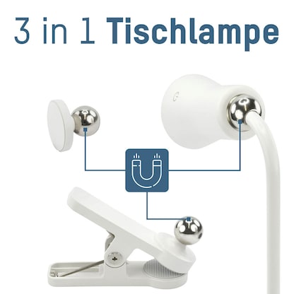 Artikelbild 2 für ANSMANN 3in1 LED Tischlampe weiß, Artikelnummer 105949
