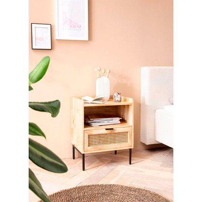 Artikelbild 3 für WOHNLING Nachttisch rechteckig Massivholz braun 50,0 x 40,0 x 60,0 cm, 1 St., Artikelnummer 314819