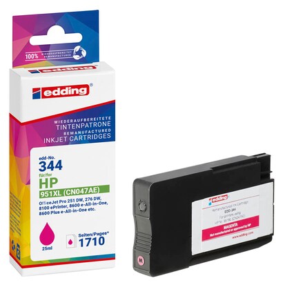 Artikelbild für edding EDD-344 magenta Druckerpatrone kompatibel zu HP 951XL (CN047AE), Artikelnummer 283438