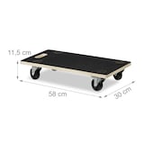 Artikelbild 1 für relaxdays Transportroller schwarz 58,0 x 30,0 x 11,5 cm bis 400,0 kg, Artikelnummer 451292