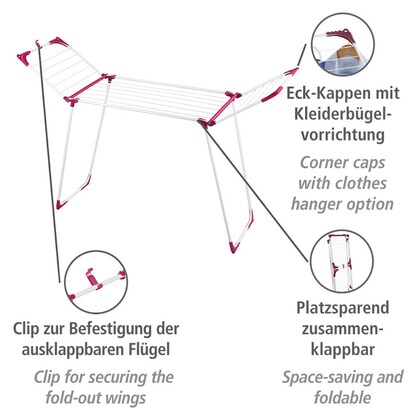 Artikelbild 4 für WENKO Wäscheständer Summer Dry weiß, rosa, 1 St., Artikelnummer 531835