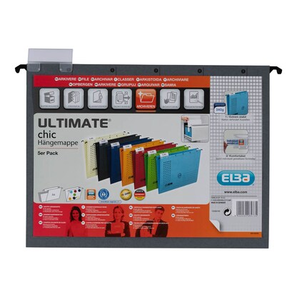 Artikelbild 5 für ELBA Hängemappen chic ULTIMATE anthrazit, 5 St., Artikelnummer 601914