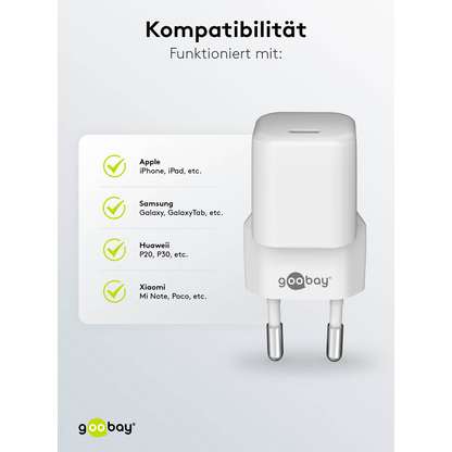 Artikelbild 4 für goobay Ladekabel mit Adapter weiß, Kabellänge: 1,0 m, 20 Watt, Artikelnummer 788577