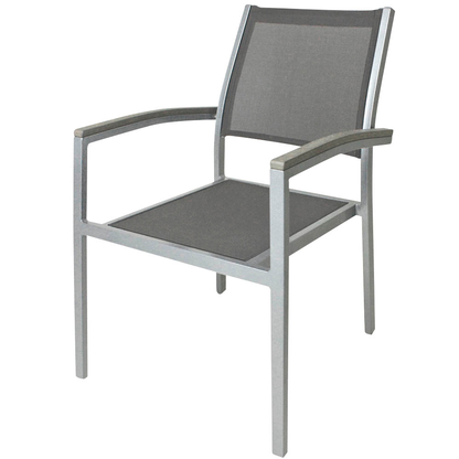 Artikelbild 2 für Garden Pleasure Gartenstühle mit Armlehnen GRACE grau, Metall, 4 St., Artikelnummer 285488