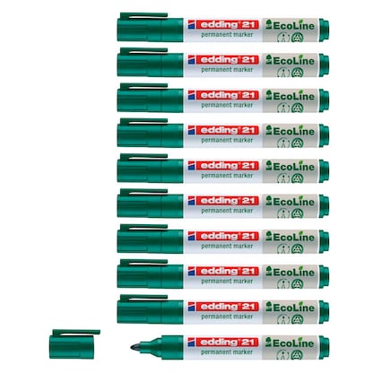 Artikelbild für edding 21 EcoLine Permanentmarker grün 1,5 - 3,0 mm, 10 St., Artikelnummer 284950