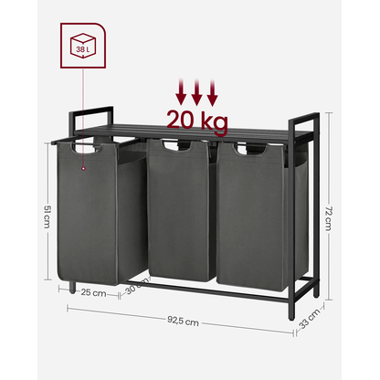 Artikelbild 3 für VASAGLE Wäschesortierer grau, schwarz, 1 St., Artikelnummer 438719
