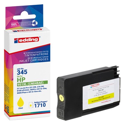 Artikelbild für edding EDD-345 gelb Druckerpatrone kompatibel zu HP 951XL (CN048AE), Artikelnummer 283491