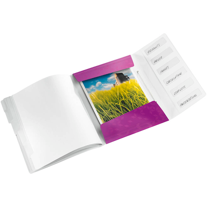 Artikelbild 2 für LEITZ Ordnungsmappe WOW 4633 6 Fächer violett, 1 St., Artikelnummer 400320