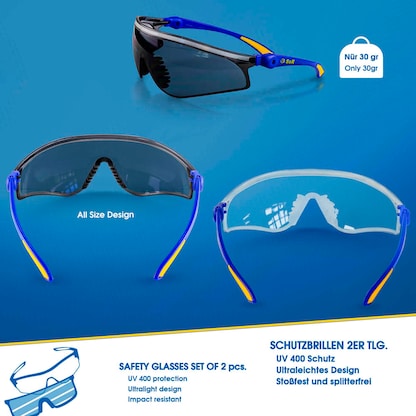 Artikelbild 2 für S&R Schutzbrillen-Set blau, gelb, 1 Set, Artikelnummer 390528