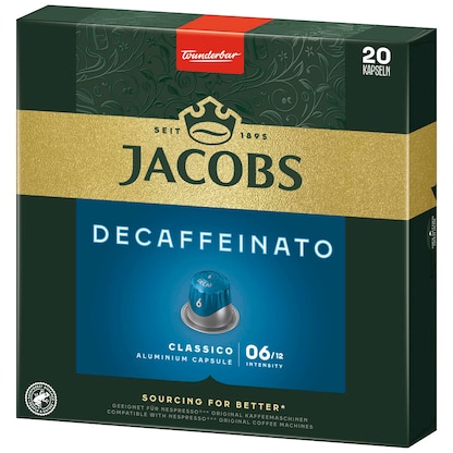 Artikelbild 4 für JACOBS DECAFFEINATO Kaffeekapseln, Arabica- und Robustabohnen mild, 20 Stück, Artikelnummer 393237