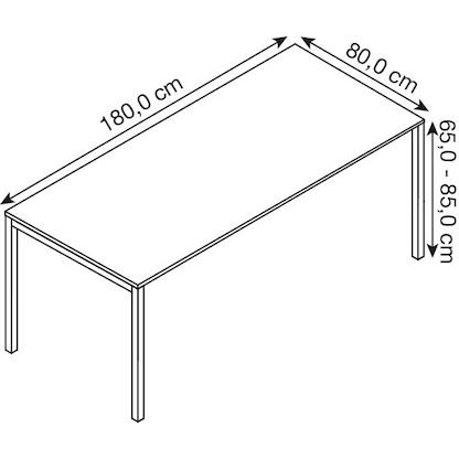 Artikelbild 2 für BISLEY Cito höhenverstellbarer Schreibtisch grauweiß, silber rechteckig, 4-Fuß-Gestell silber 180,0 x 80,0 cm, Artikelnummer 257143