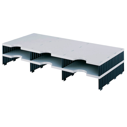 Artikelbild 2 für styro Sortierstation Styrodoc grau/schwarz mit 6 Fächern, Artikelnummer 435768