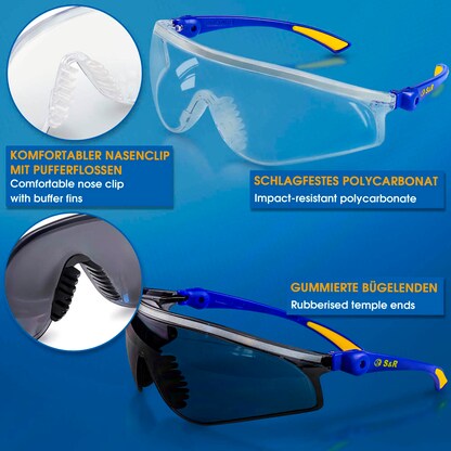 Artikelbild 3 für S&R Schutzbrillen-Set blau, gelb, 1 Set, Artikelnummer 390528