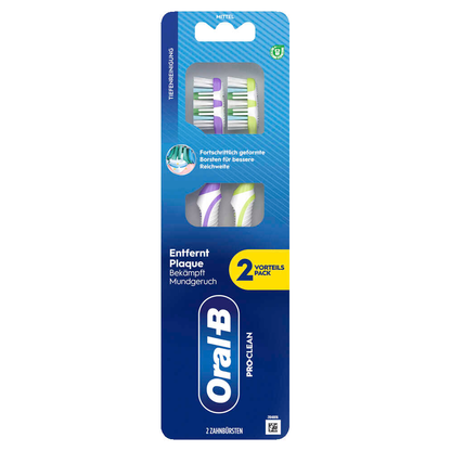 Artikelbild für Oral-B Zahnbürsten Pro-Clean 40, 2 St., Artikelnummer 585469