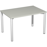 Artikelbild 1 für geramöbel Flex Schreibtisch lichtgrau, silber rechteckig, 4-Fuß-Gestell silber 120,0 x 80,0 cm, Artikelnummer 880620
