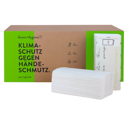 Artikelbild für Green Hygiene® Papierhandtücher FRIEDA Zick-Zack-Falzung 2-lagig 4.000 Tücher, Artikelnummer 508343