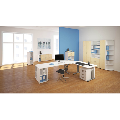 Artikelbild 5 für geramöbel Garderobenschrank Flex, S-386128-AW weiß, ahorn 2 Fachböden 80,0 x 42,0 x 216,0 cm, Artikelnummer 876925