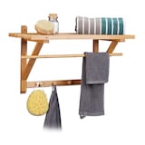 Artikelbild 1 für relaxdays Wandgarderobe braun Holz 4 Haken 60,0 x 30,0 cm, Artikelnummer 471621