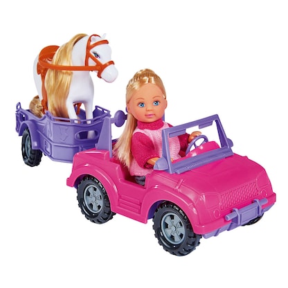 Artikelbild 3 für Simba Jeep Pferdeanhänger mit Pony Evi LOVE Puppe, Artikelnummer 957904
