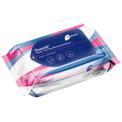 Artikelbild für Meditrade® Desinfektionstücher Duozid® 1-lagig weiß, 50 Tücher, Artikelnummer 554202
