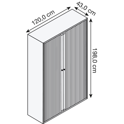 Artikelbild 2 für BISLEY Cito Rollladenschrank verkehrsweiß 4 Fachböden 120,0 x 43,0 x 198,0 cm, Artikelnummer 272258