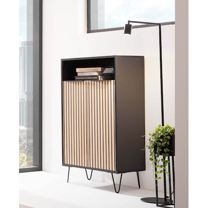 Artikelbild 7 für MÖBELPARTNER Schuhschrank Hank, 157162 schwarz, Akustikoptik 60,2 x 33,1 x 107,09 cm, 1 St., Artikelnummer 255168