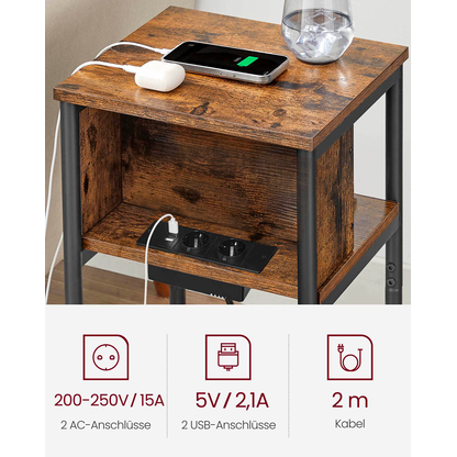 Artikelbild 7 für VASAGLE Beistelltisch rechteckig Spanplatte braun 34,0 x 30,0 x 58,0 cm, 1 St., Artikelnummer 290399