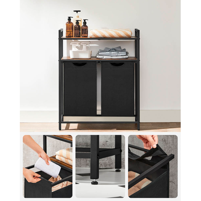 Artikelbild 9 für VASAGLE Wäschesortierer braun, schwarz, 1 St., Artikelnummer 438576