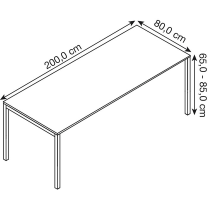 Artikelbild 2 für BISLEY Cito höhenverstellbarer Schreibtisch grauweiß, silber rechteckig, 4-Fuß-Gestell silber 200,0 x 80,0 cm, Artikelnummer 257182