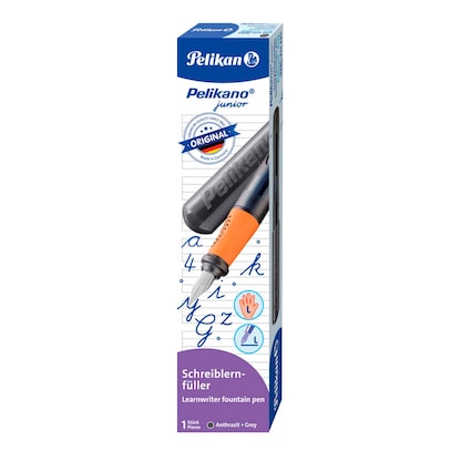 Artikelbild 2 für Pelikan Pelikano® Junior Patronenfüller antrazit/orange L (für Linkshänder), 1 St., Artikelnummer 274849