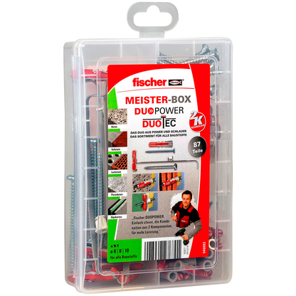 Artikelbild für fischer Meister-Box - DuoPower/DuoTec + S 2K 540093 Dübel- und Schrauben-Sortiment, 87-teilig, Artikelnummer 480287