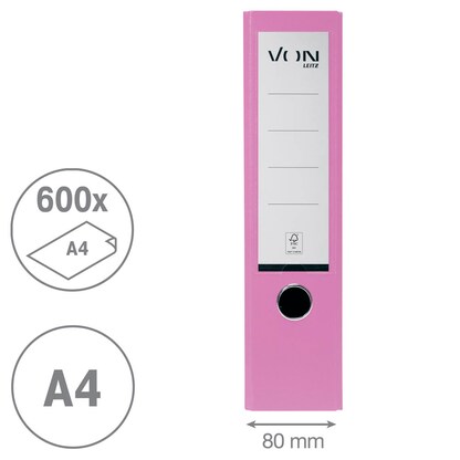 Artikelbild 4 für VON LEITZ Ordner violett Karton 8,0 cm DIN A4, 1 St., Artikelnummer 670016