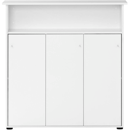 Artikelbild für MÖBELPARTNER Empfangstheke 400 3 Türen und Fachböden, weiß 107,0 x 44,0 x 110,5 cm, Artikelnummer 824013